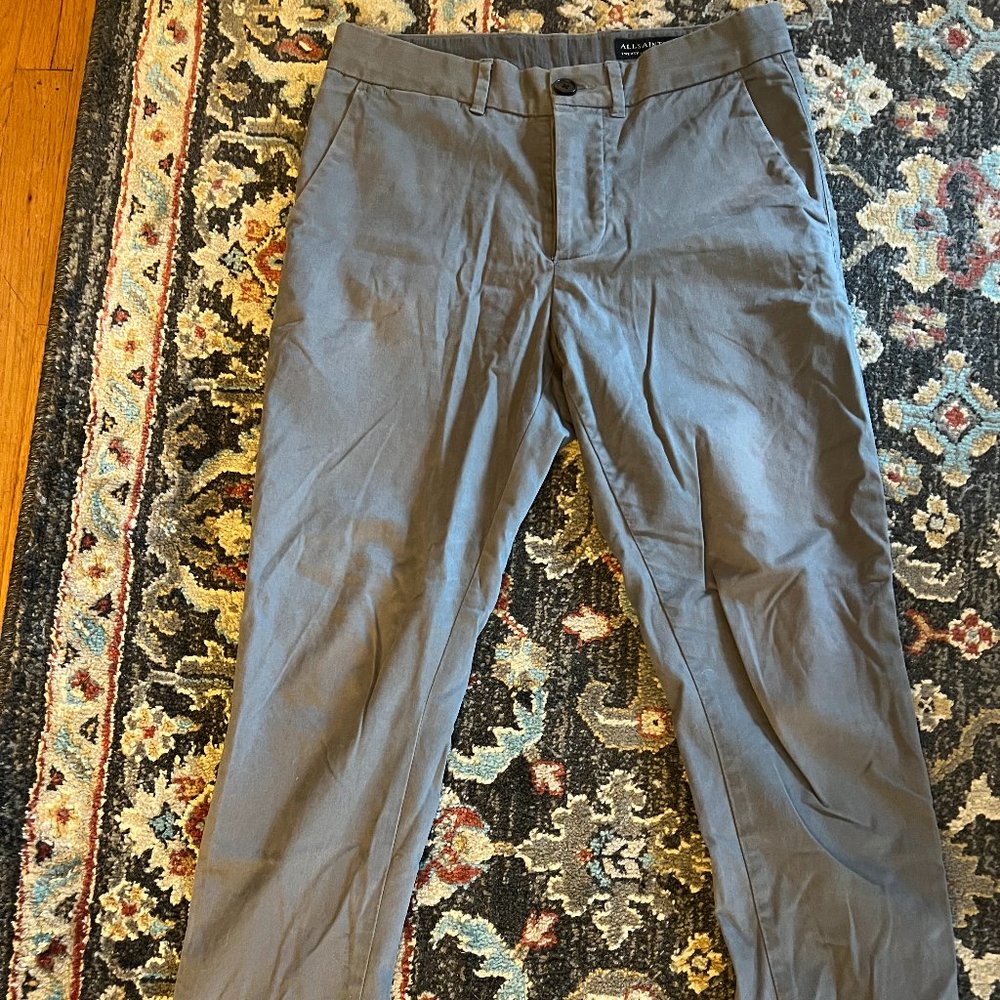 Allsaints Men's Size 28 Park Skinny Chino Pants, Blue